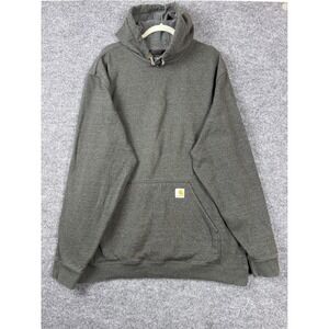 Carhartt Hoodie Men 2XL Tall Olive Green Loose Fit Midweight Sweatshirt‎ Casual
